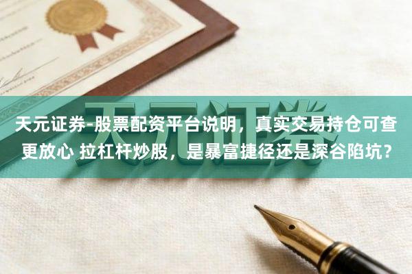 天元证券-股票配资平台说明，真实交易持仓可查更放心 拉杠杆炒股，是暴富捷径还是深谷陷坑？