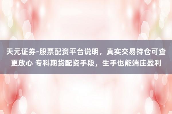 天元证券-股票配资平台说明，真实交易持仓可查更放心 专科期货配资手段，生手也能端庄盈利